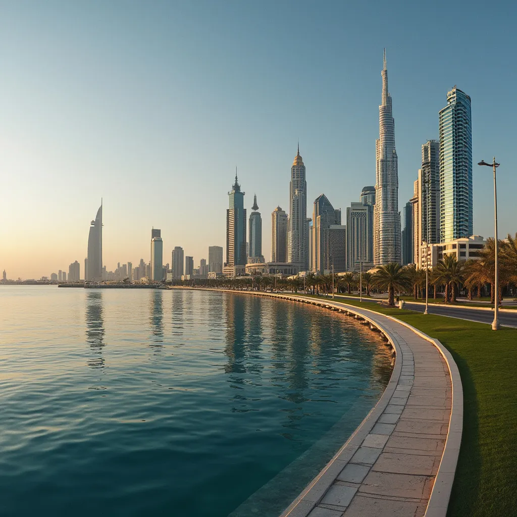 كورنيش أبوظبي مع المباني الحديثة