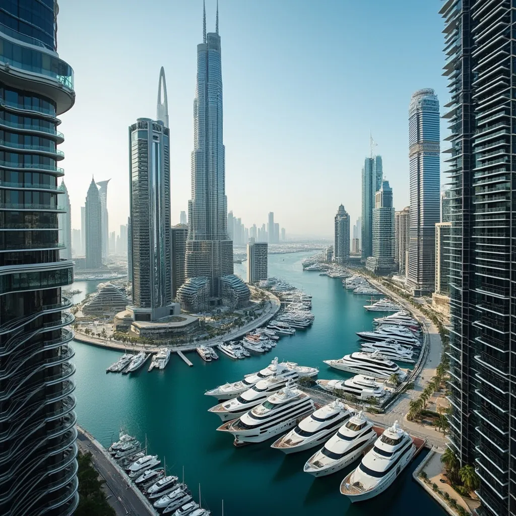 دبي مارينا بناطحات السحاب الحديثة